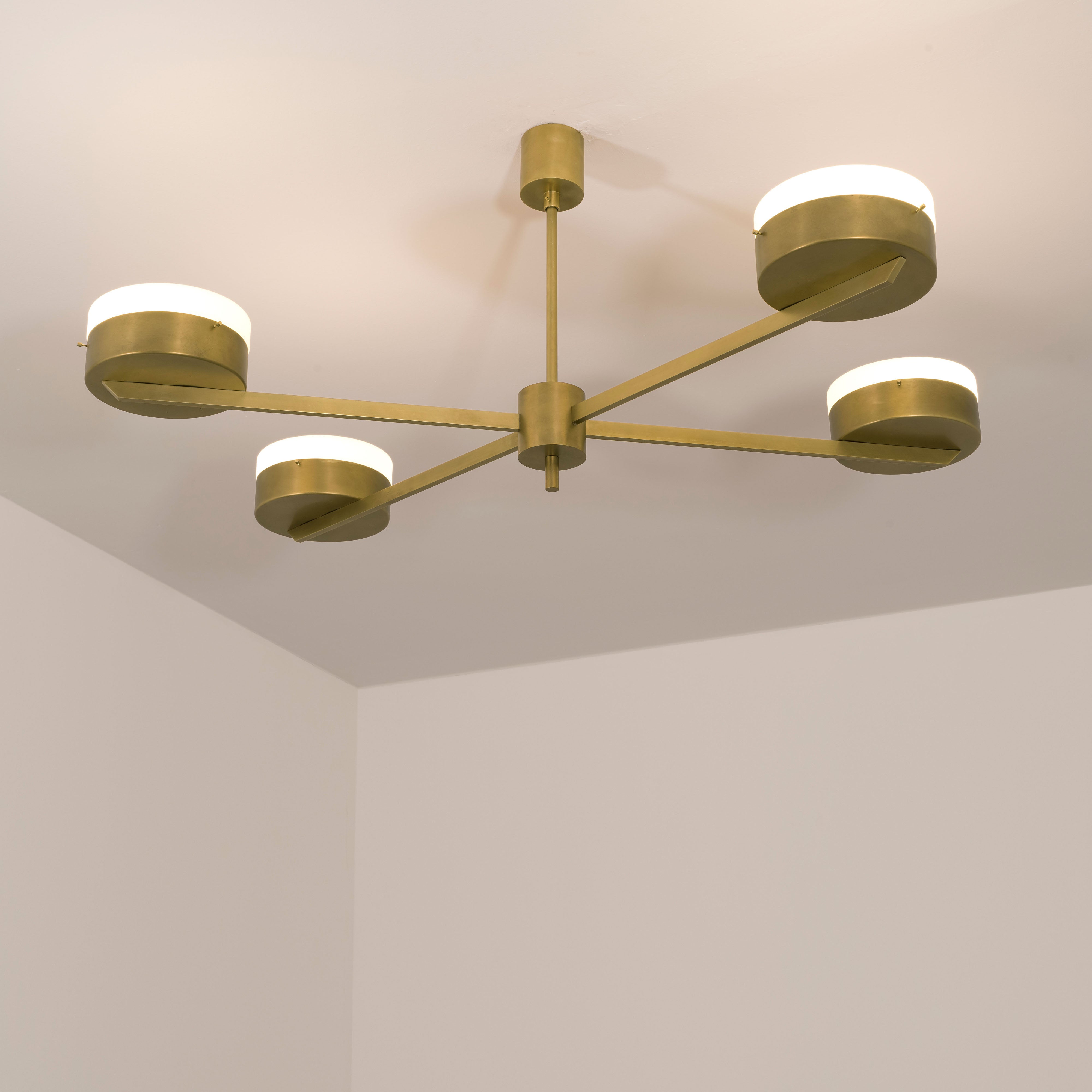 Celeste Supine contains 4 bulbs, it is compatible with LED and dimmable. The maximum voltage of the bulbs must not exceed 100V.