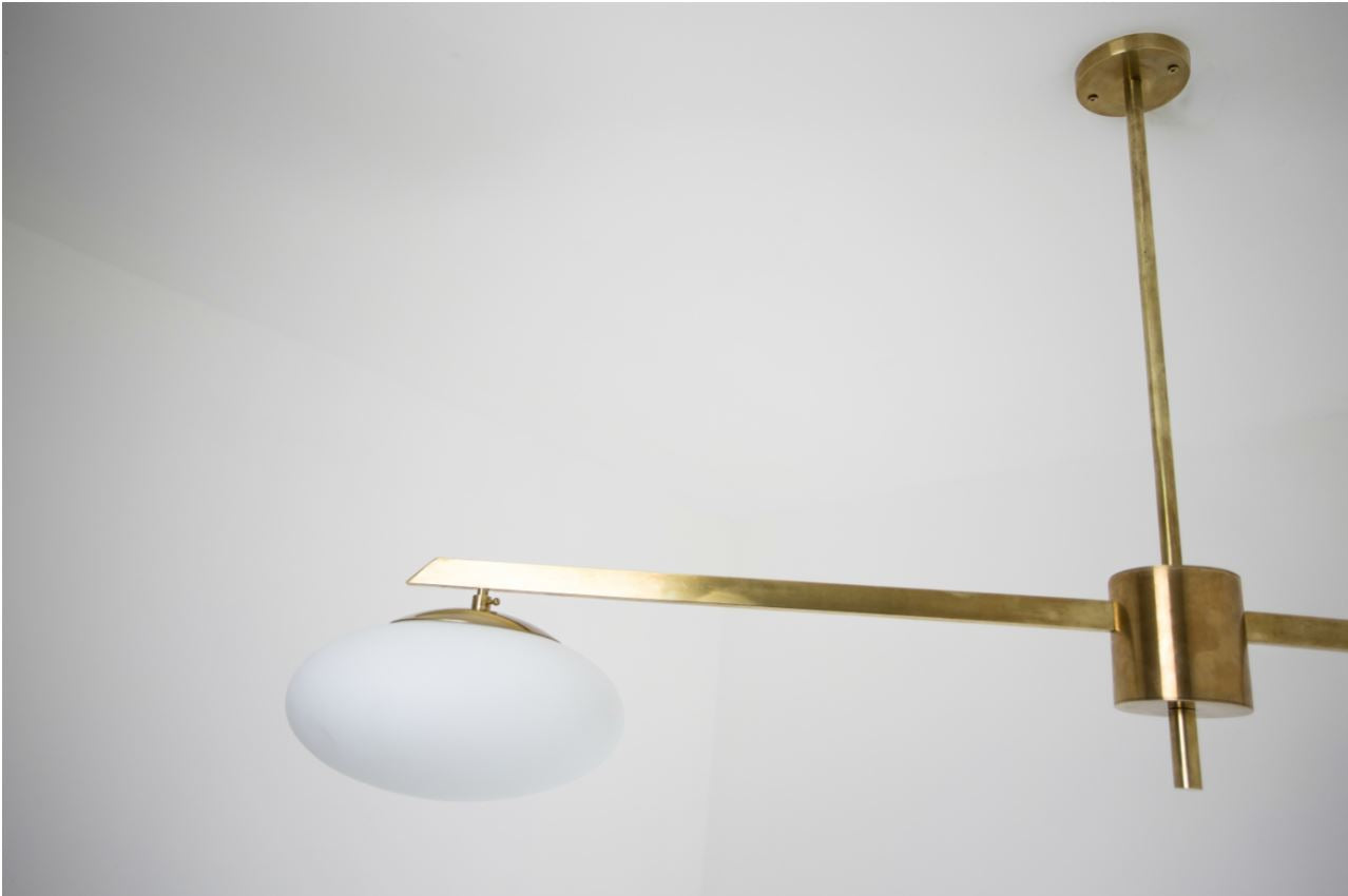 designformacha - Optional Stella Brass Rod for our Vintage Angelo Lelli Style Italian Brass and Opaline Ceiling Lamp - designformacha - 