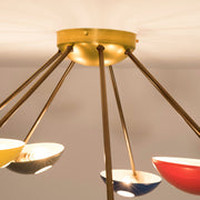 To guarantee precision and attention to detail that would otherwise be impossible to achieve, Septem I is completely handmade, representing, like all DFM production pieces, the excellence of Italian-made craftsmanship. It can be mounted both as a ceiling and a wall lamp.