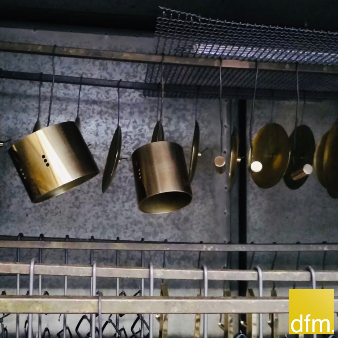 Lighting components during manufacture in Milan